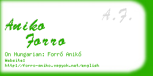 aniko forro business card